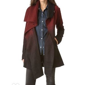 BB Dakota Amber Fuzzy Melton Coat Ombré Deva